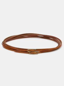 Frauen Source Unknown Zubehör<Doppelter Dunner Ledergurtel, Hellbraun