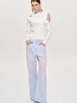 Frauen Source Unknown Kleidung<Drapierter Cut-Out-Strick, Weis