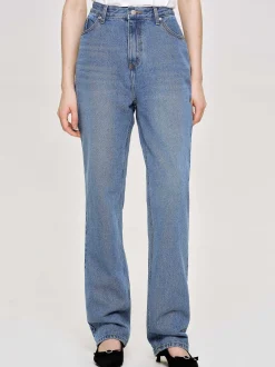 Frauen Source Unknown Denim<Durchgehende Slim-Jeans, Mittelblau