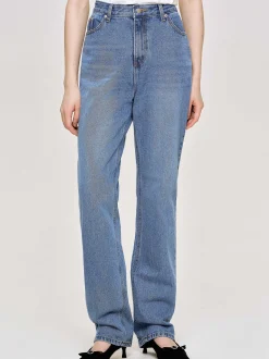 Frauen Source Unknown Kleidung<Durchgehende Slim-Jeans, Mittelblau