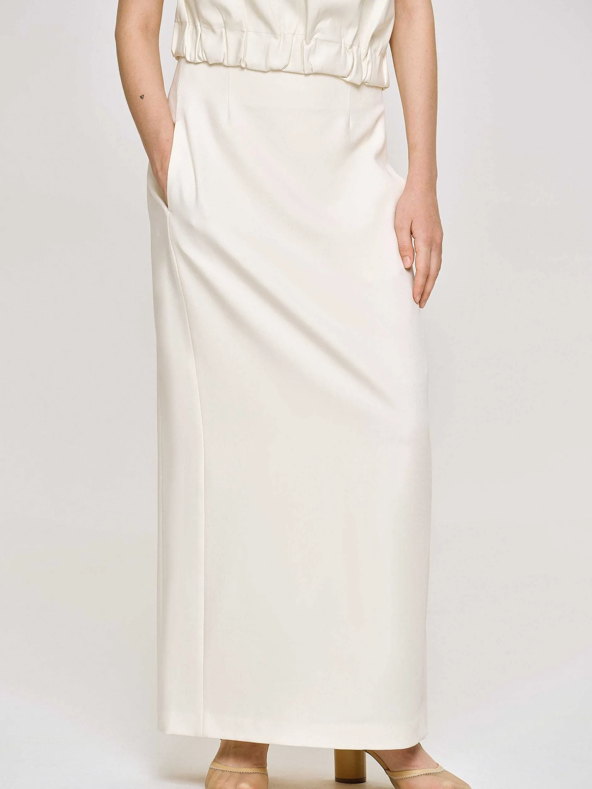 Frauen Source Unknown Unterteile<Fliesender Rock Mit Hoher Taille, Elfenbein