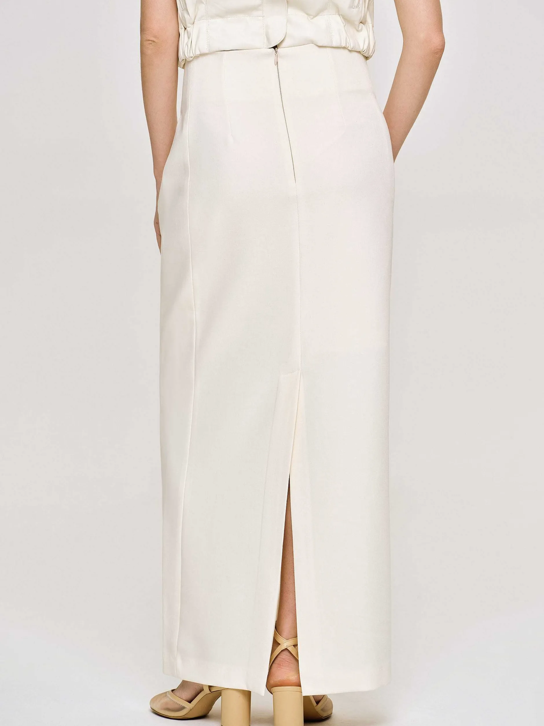 Frauen Source Unknown Unterteile<Fliesender Rock Mit Hoher Taille, Elfenbein