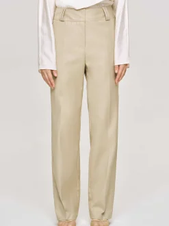 Frauen Source Unknown Unterteile<Gabardine-Hose Mit Geradem Bein, Beige