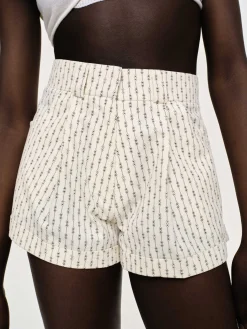 Frauen Source Unknown Kleidung<Geblumte Mikroshorts, Elfenbein