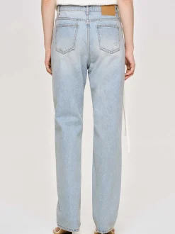 Frauen Source Unknown Kleidung<Gerade Jeans Im Used-Look, Helles Vintage-Blau