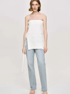 Frauen Source Unknown Denim<Gerade Jeans Im Used-Look, Helles Vintage-Blau