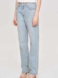 Frauen Source Unknown Denim<Gerade Jeans Im Used-Look, Helles Vintage-Blau
