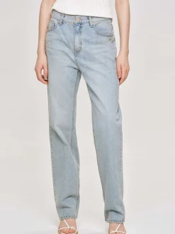 Frauen Source Unknown Denim<Gerade Jeans Im Used-Look, Helles Vintage-Blau