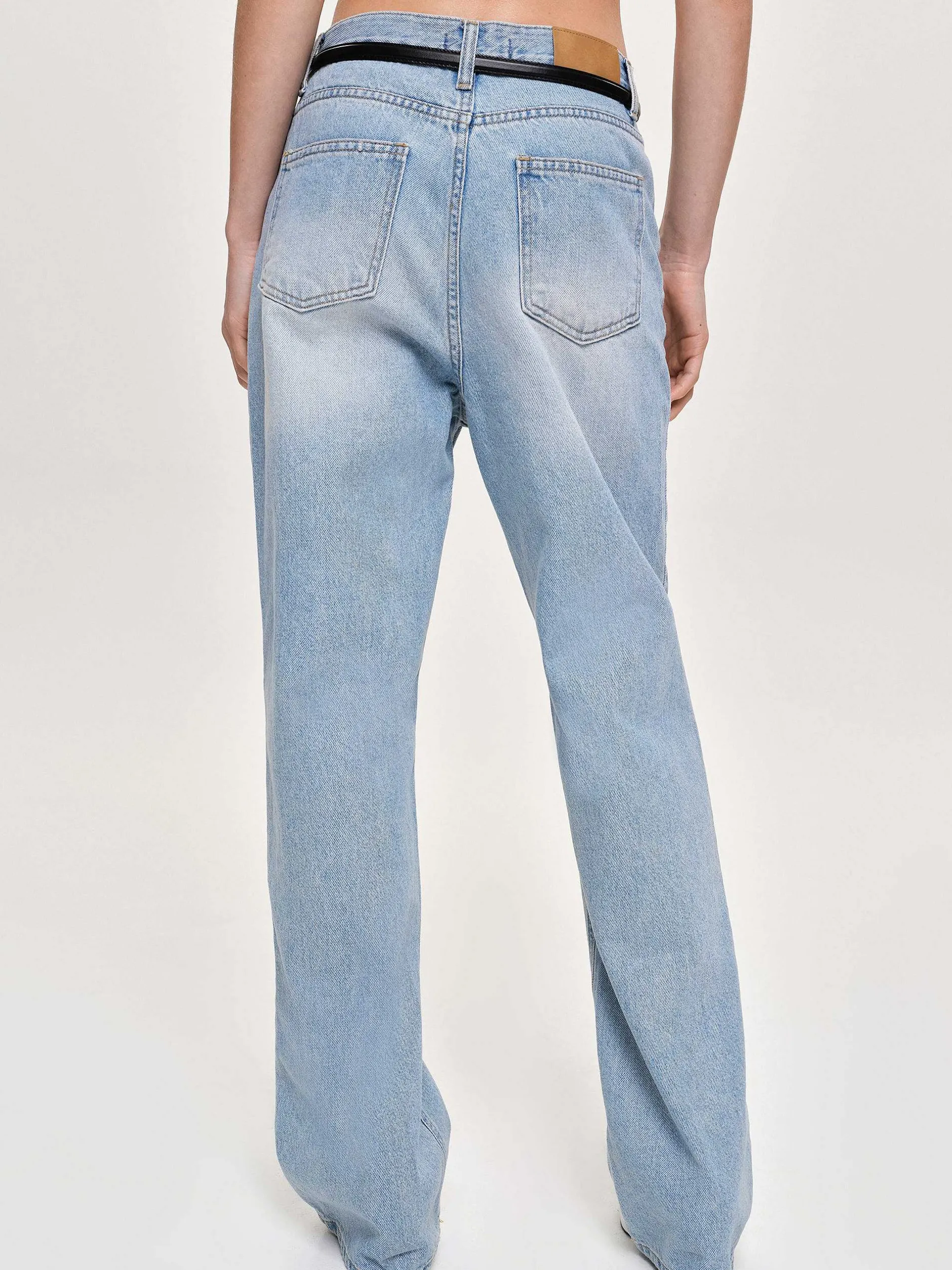 Frauen Source Unknown Kleidung<Gerade Jeans Mit Seitlichen Einsatzen, Hell Verwaschenes Blau