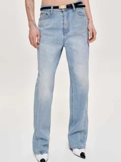Frauen Source Unknown Denim<Gerade Jeans Mit Seitlichen Einsatzen, Hell Verwaschenes Blau