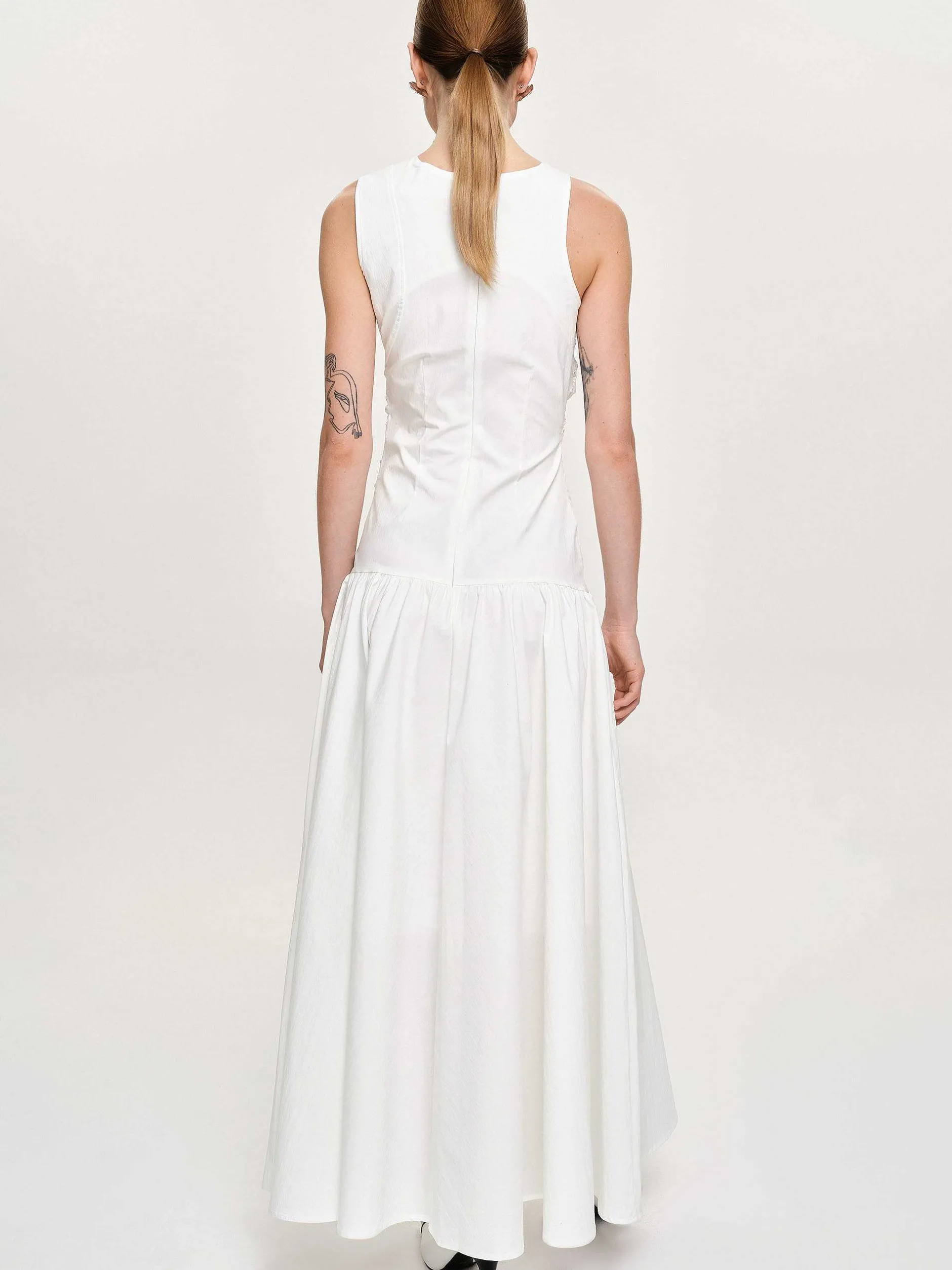 Frauen Source Unknown Zubehör<Gerafftes Kleid Mit Tiefer Taille, Gebrochenes Weis