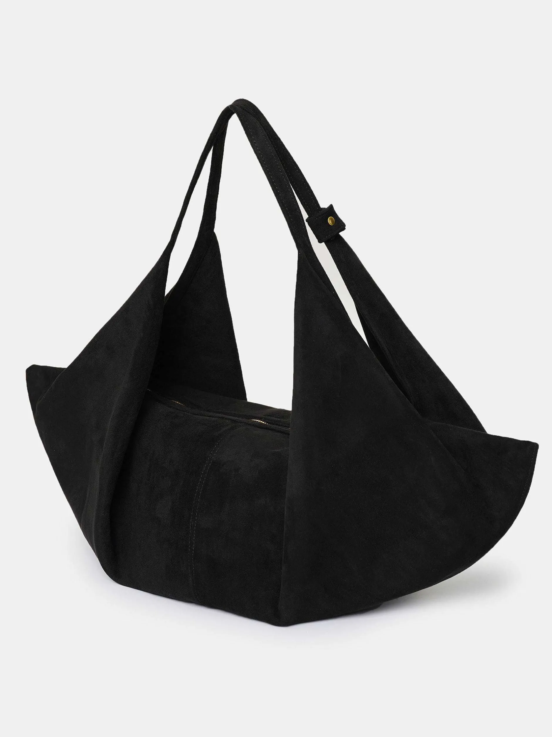 Frauen Source Unknown Schuhe & Taschen<Grose Gluckskeks-Tasche, Wildleder Schwarz