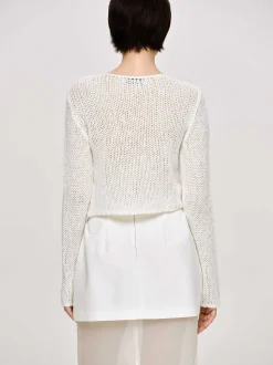 Frauen Source Unknown Kleidung<Halbtransparenter Strick, Birke
