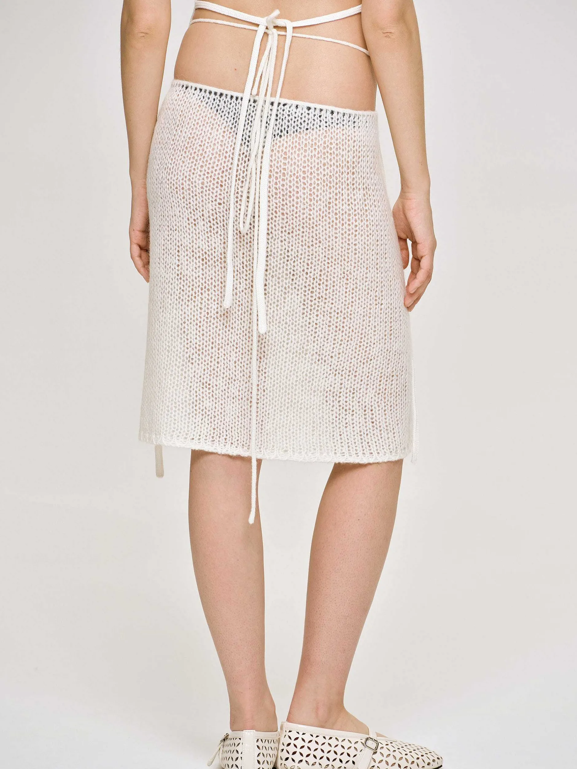 Frauen Source Unknown Koordinaten<Halbtransparenter Strickrock, Birke