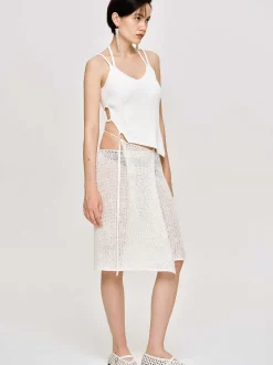 Frauen Source Unknown Strickwaren<Halbtransparenter Strickrock, Birke