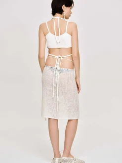 Frauen Source Unknown Unterteile<Halbtransparenter Strickrock, Birke