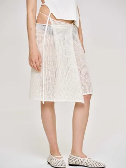 Frauen Source Unknown Kleidung<Halbtransparenter Strickrock, Birke