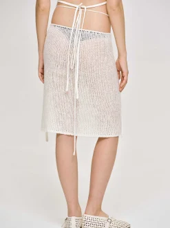 Frauen Source Unknown Kleidung<Halbtransparenter Strickrock, Birke