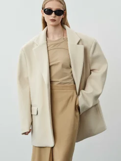 Frauen Source Unknown Zubehör<Hayk Ubergroser Boyfriend-Blazer, Creme