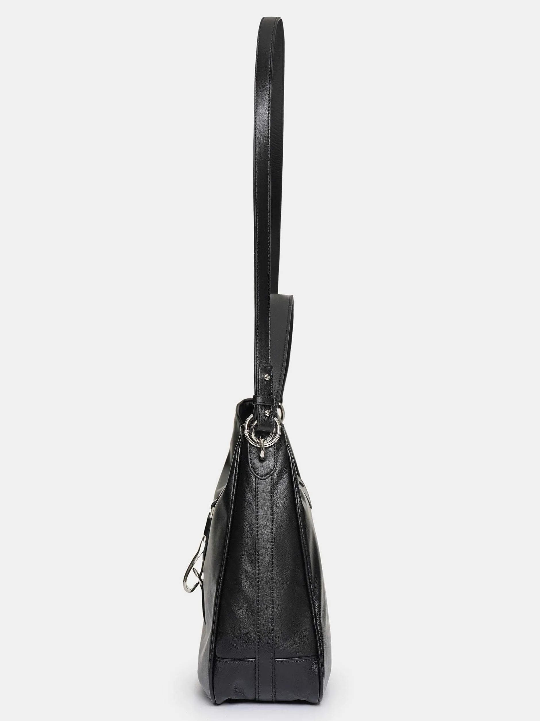 Frauen Source Unknown Schuhe & Taschen<Hobo-Tasche Aus Leder, Schwarz