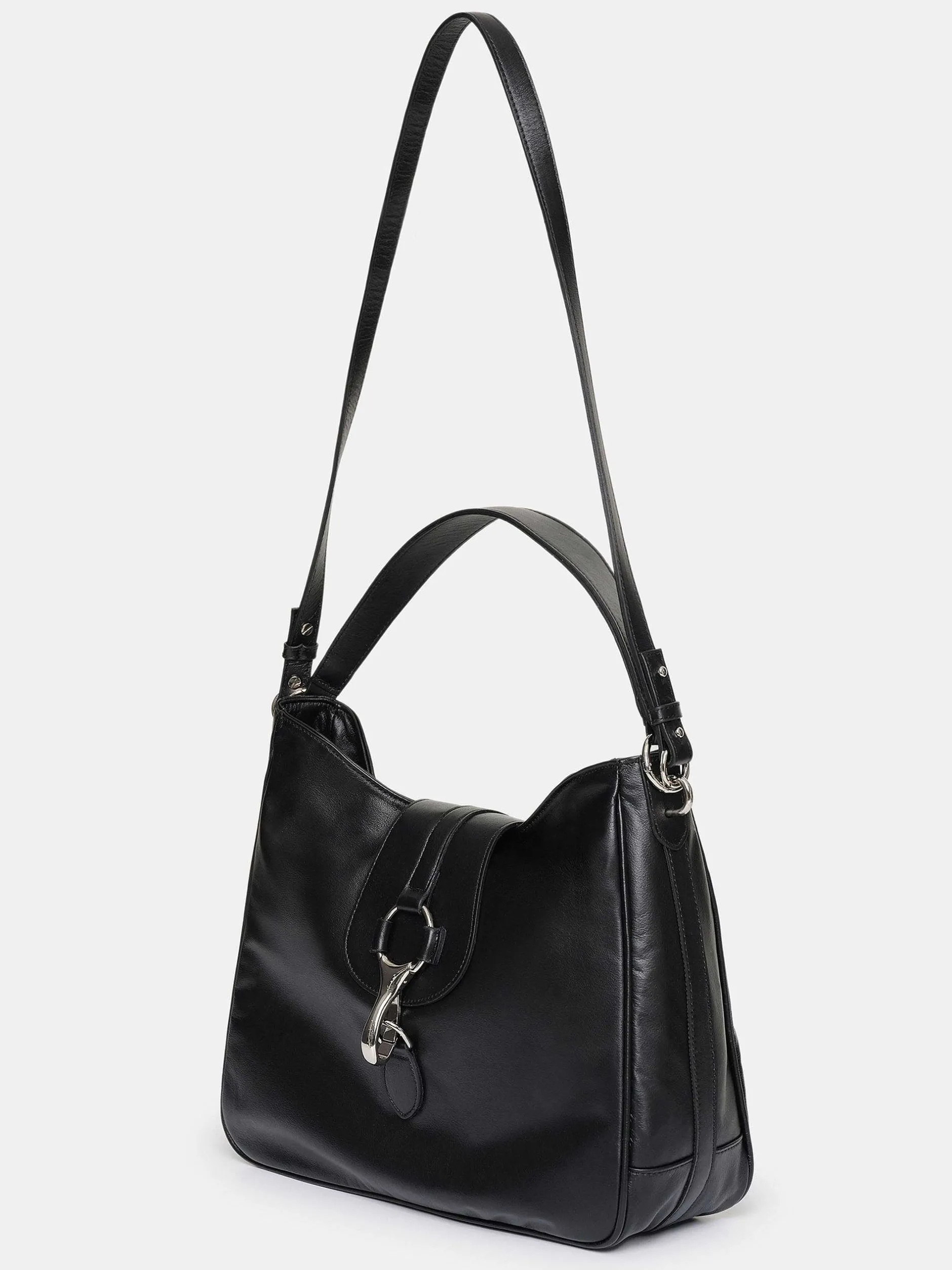 Frauen Source Unknown Schuhe & Taschen<Hobo-Tasche Aus Leder, Schwarz