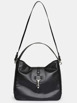 Frauen Source Unknown Schuhe & Taschen<Hobo-Tasche Aus Leder, Schwarz