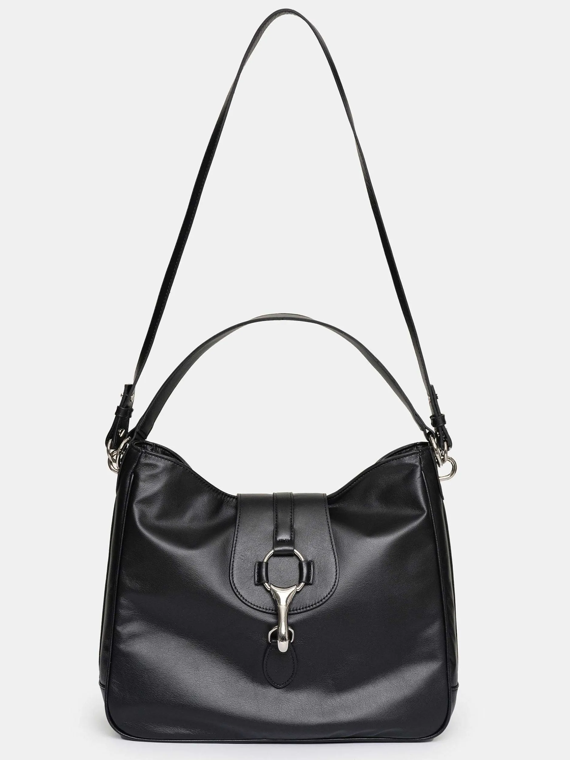 Frauen Source Unknown Schuhe & Taschen<Hobo-Tasche Aus Leder, Schwarz
