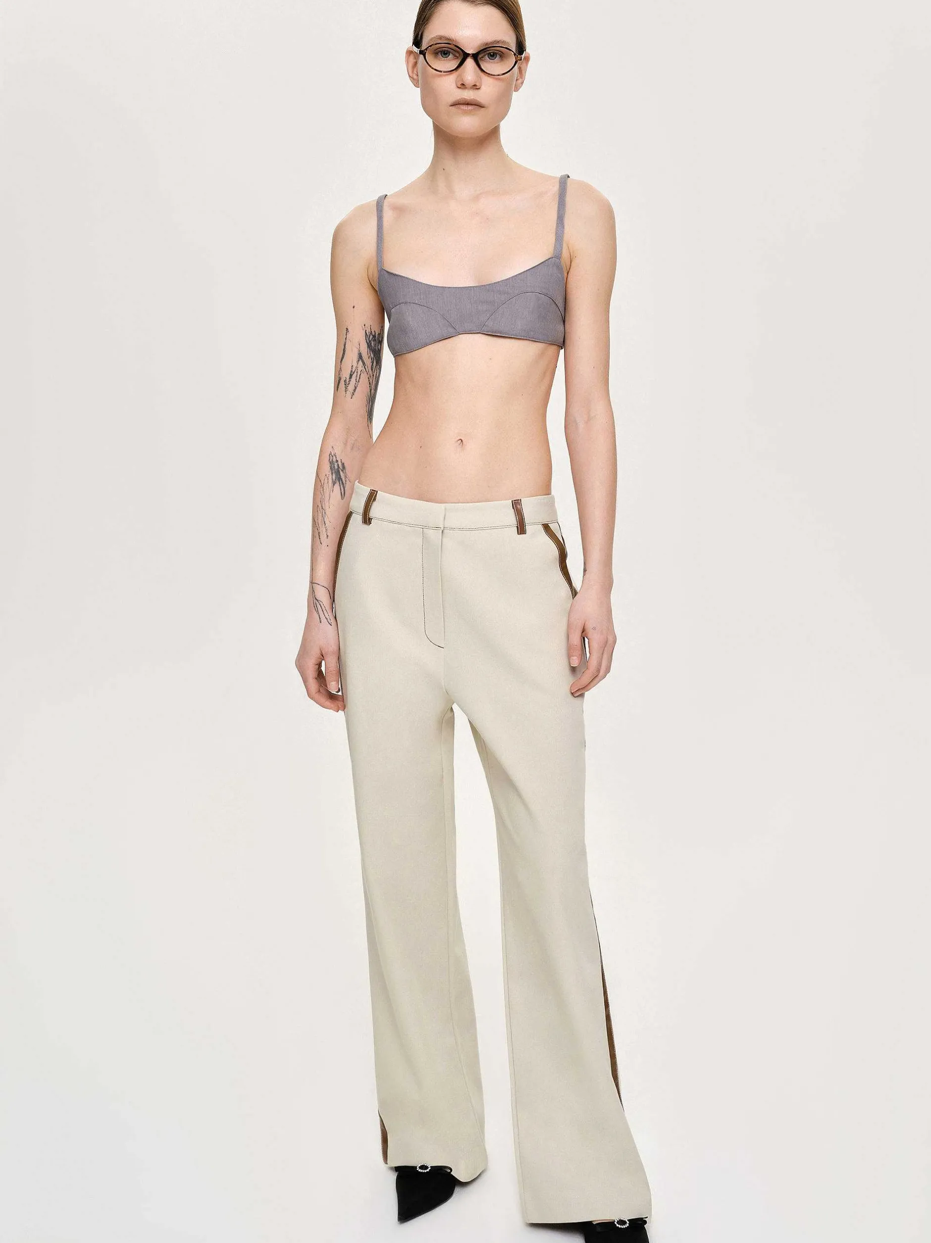 Frauen Source Unknown Unterteile<Hose Mit Lederbesatz, Canvas