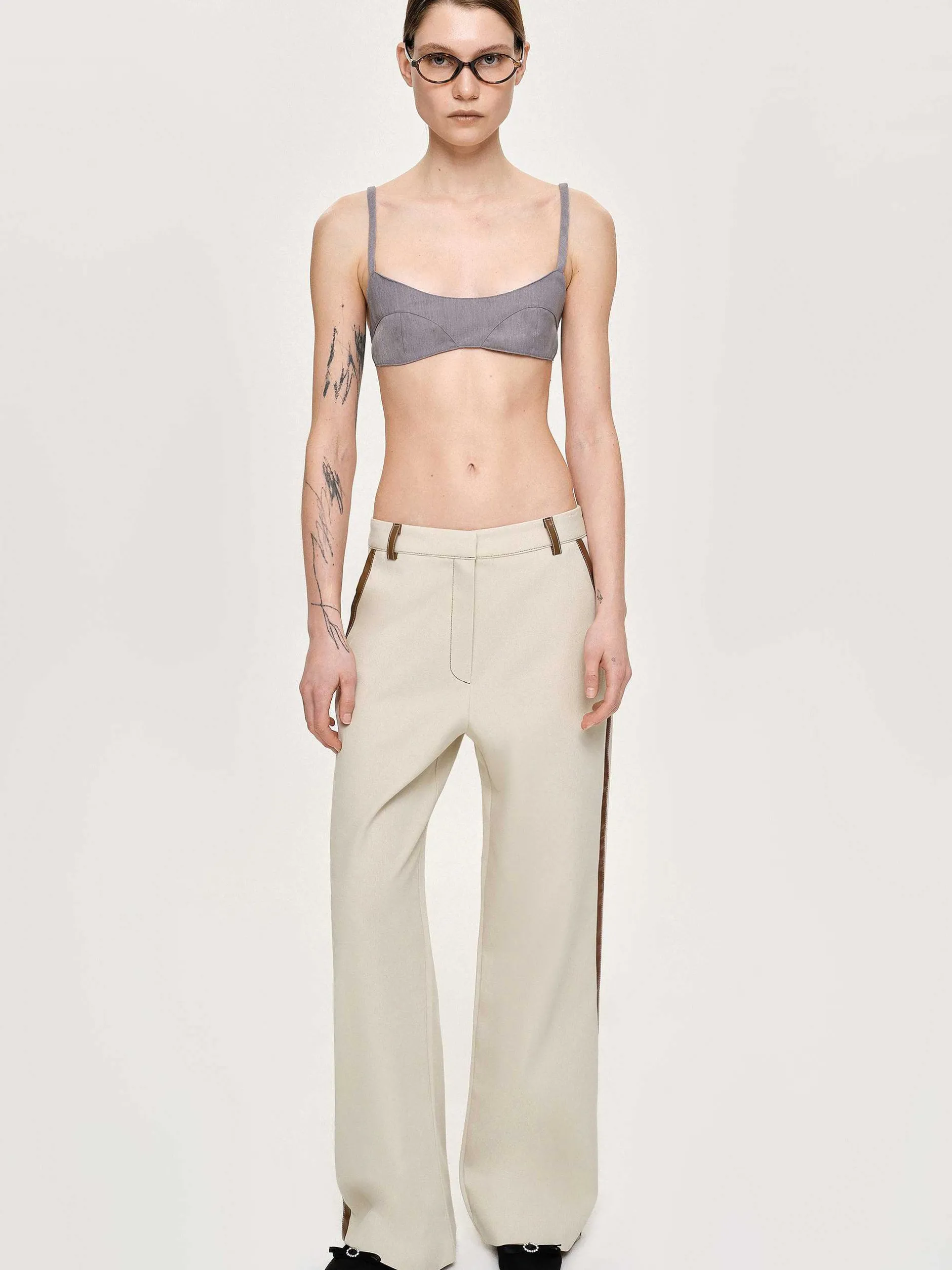 Frauen Source Unknown Unterteile<Hose Mit Lederbesatz, Canvas