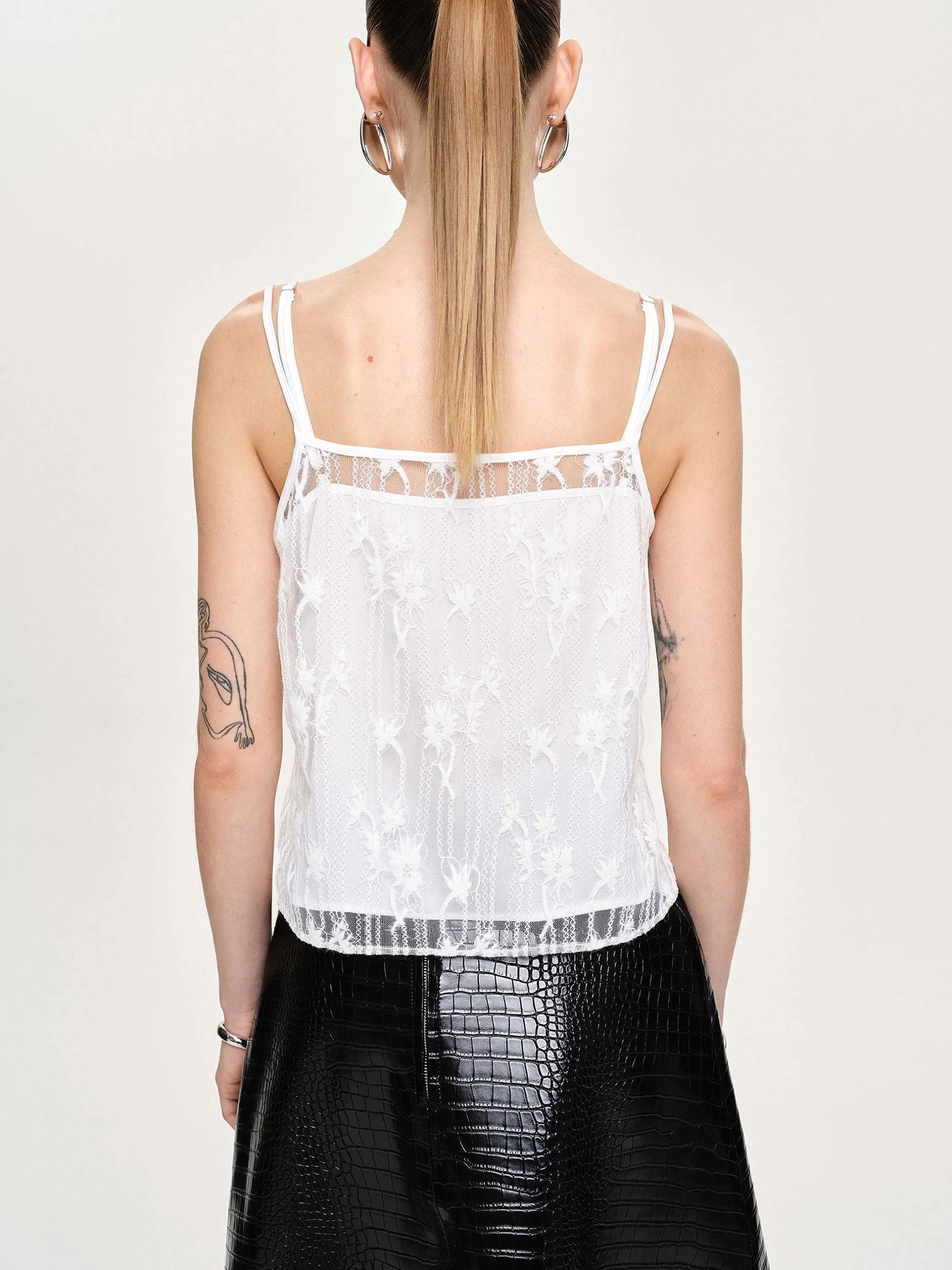 Frauen Source Unknown Oberteile<Intersia Blumen-Tanktop, Weis