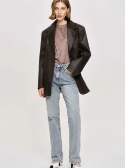 Frauen Source Unknown Oberbekleidung<Jacke Aus Gewaschenem Kunstleder, American Bronze