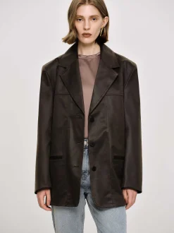 Frauen Source Unknown Oberbekleidung<Jacke Aus Gewaschenem Kunstleder, American Bronze
