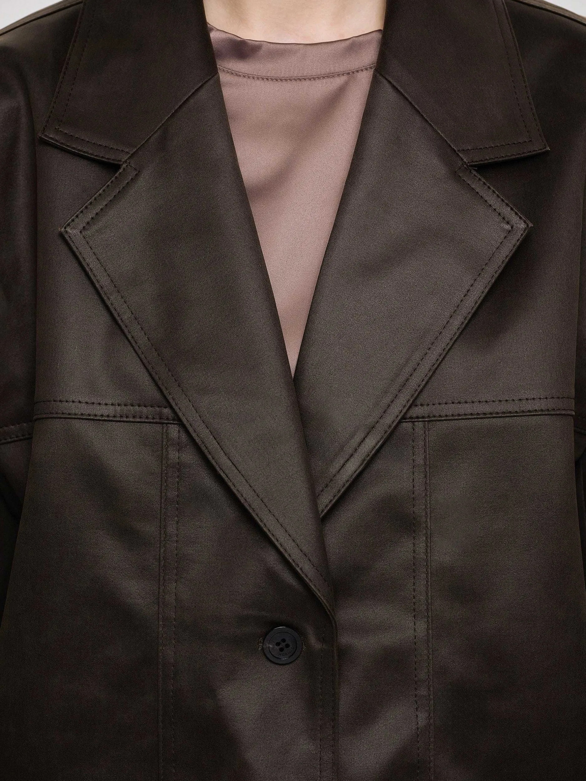 Frauen Source Unknown Oberbekleidung<Jacke Aus Gewaschenem Kunstleder, American Bronze