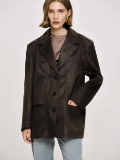 Frauen Source Unknown Kleidung<Jacke Aus Gewaschenem Kunstleder, American Bronze