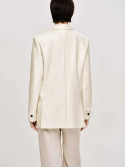 Frauen Source Unknown Oberbekleidung<Jacke Mit Knopfen Aus Kunstleder, Warmes Beige