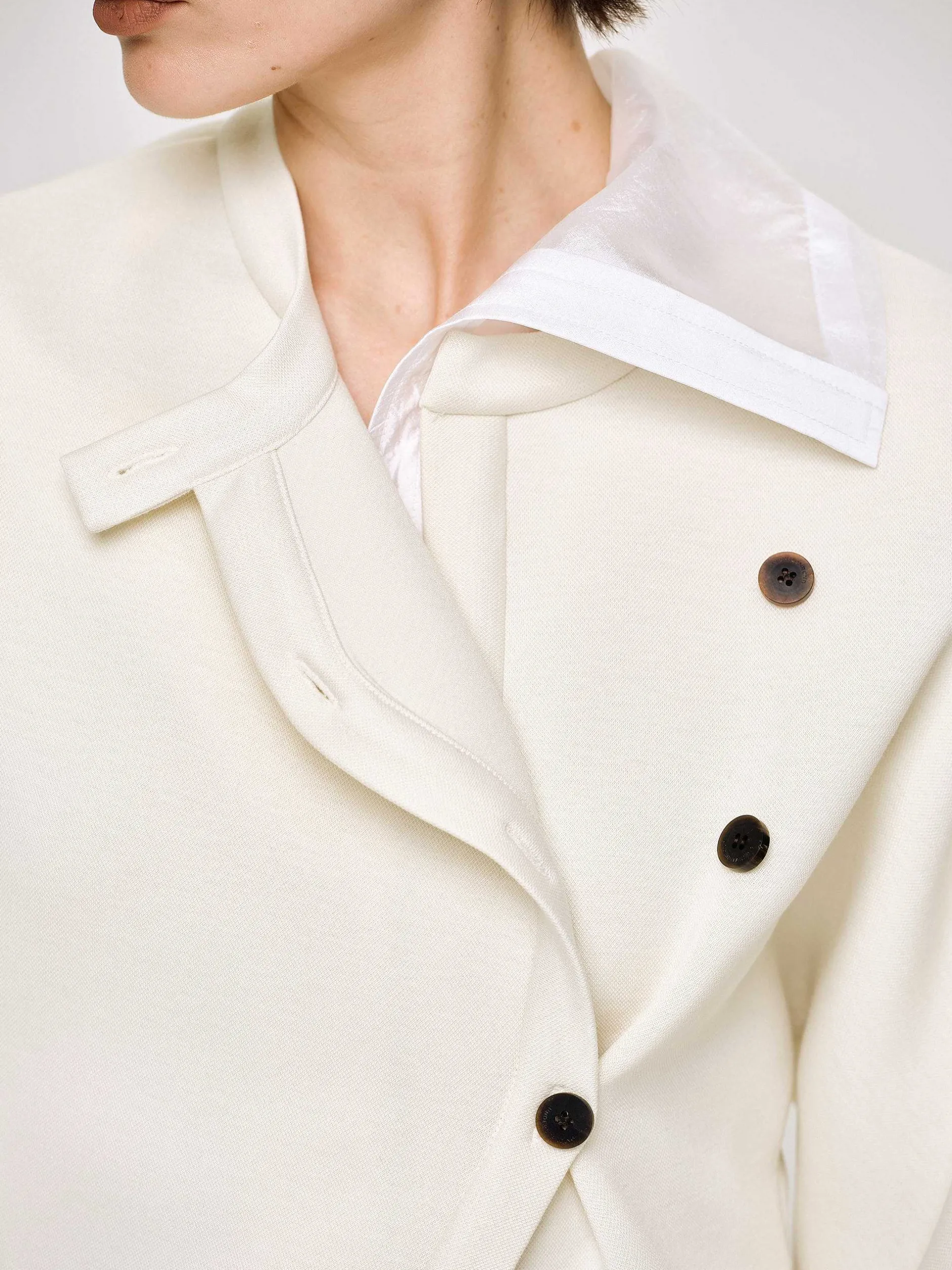 Frauen Source Unknown Zubehör<Jacke Mit Versetzten Knopfen, Creme
