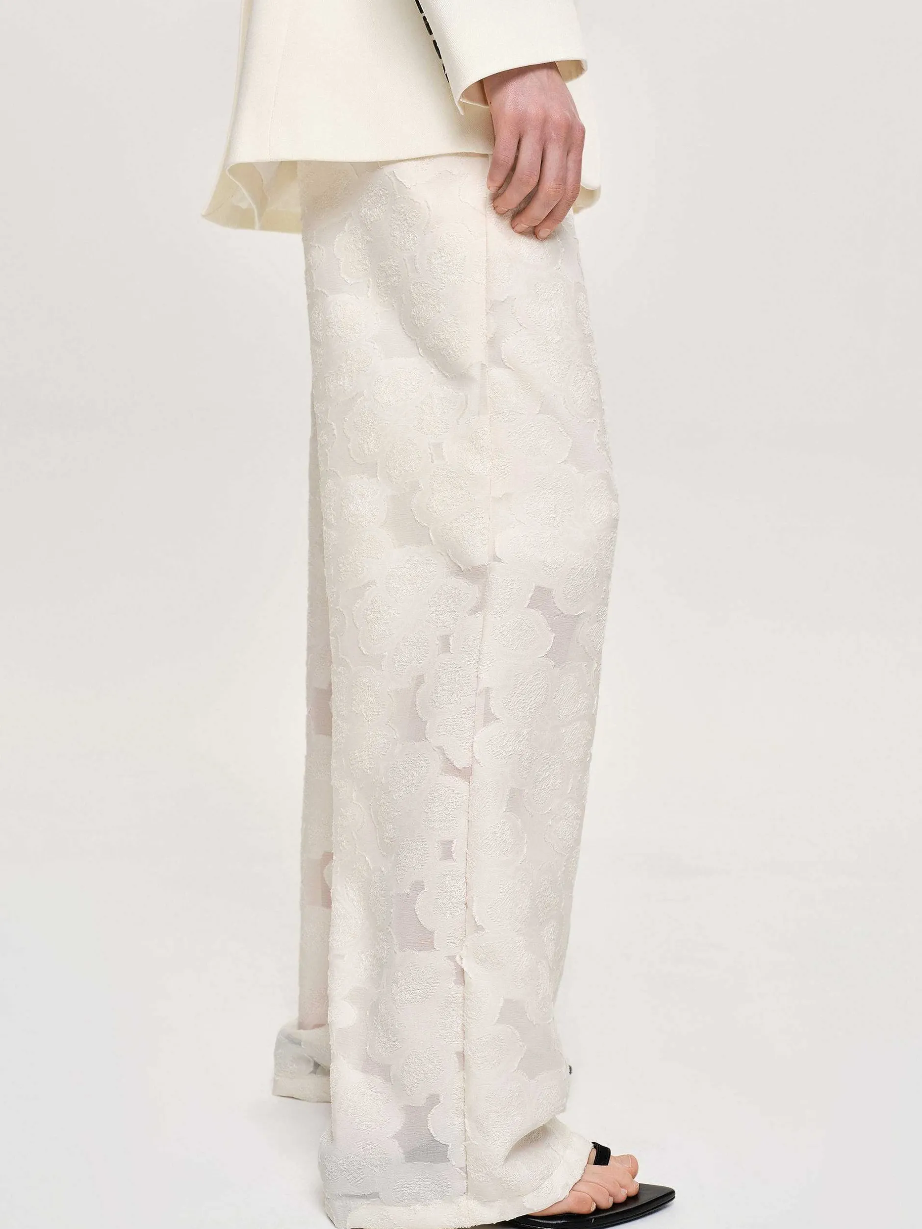 Frauen Source Unknown Unterteile<Jacquardhose Mit Kordelzug, Elfenbein