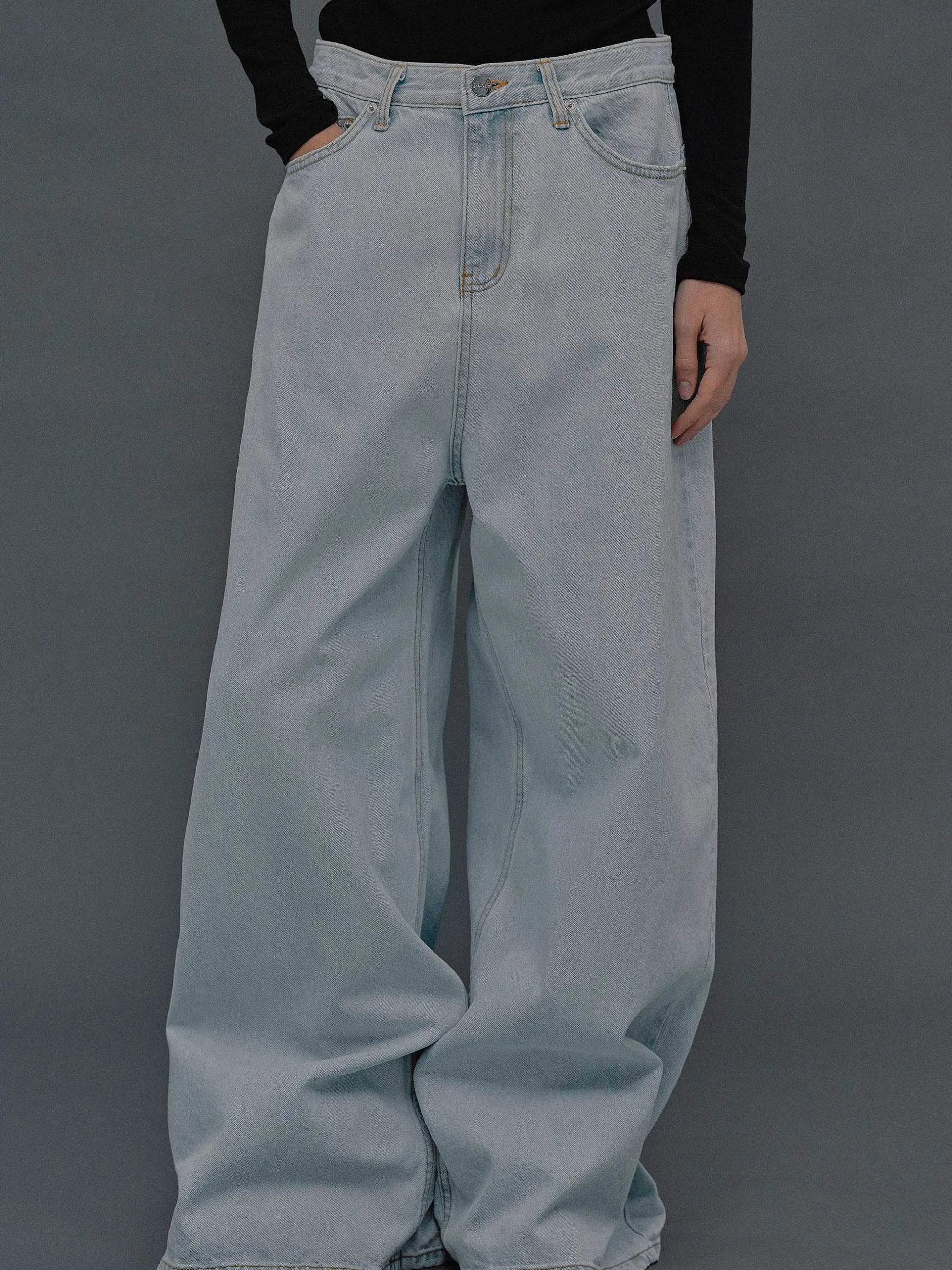 Frauen Source Unknown Denim<Jeans In Ubergrose, Hellblaue Waschung
