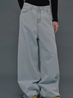 Frauen Source Unknown Kleidung<Jeans In Ubergrose, Hellblaue Waschung