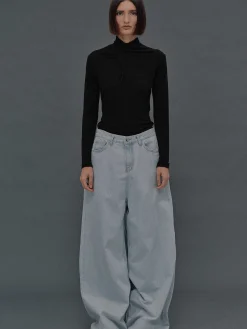 Frauen Source Unknown Kleidung<Jeans In Ubergrose, Hellblaue Waschung