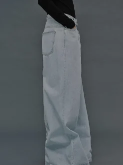 Frauen Source Unknown Kleidung<Jeans In Ubergrose, Hellblaue Waschung