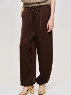 Frauen Source Unknown Unterteile<Jogginghose Aus Satin, Merlotrot
