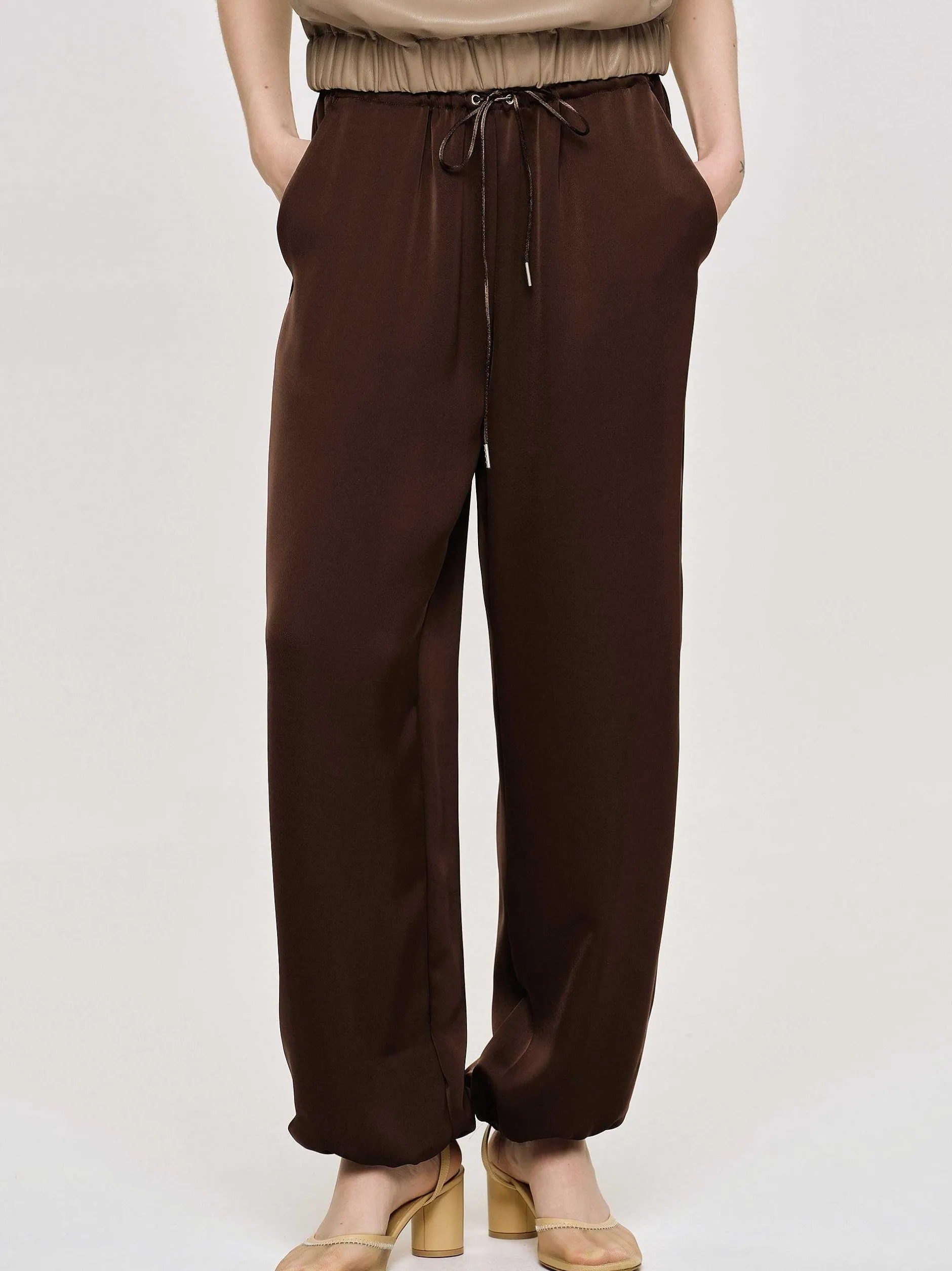 Frauen Source Unknown Unterteile<Jogginghose Aus Satin, Merlotrot