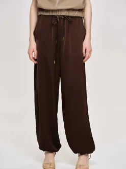 Frauen Source Unknown Unterteile<Jogginghose Aus Satin, Merlotrot