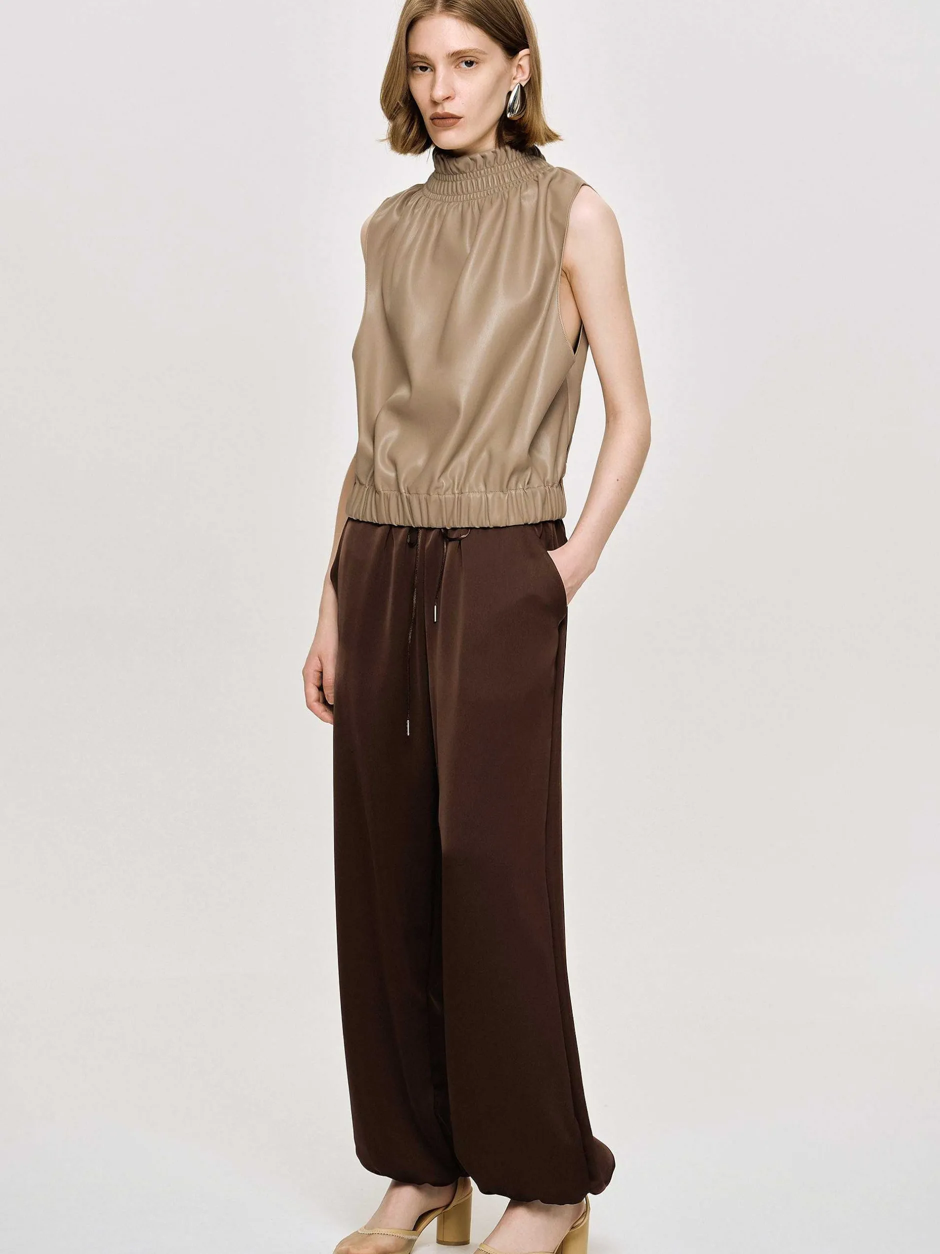Frauen Source Unknown Kleidung<Jogginghose Aus Satin, Merlotrot