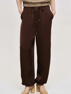 Frauen Source Unknown Kleidung<Jogginghose Aus Satin, Merlotrot