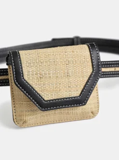 Frauen Source Unknown Kleidung<Kleine Gurteltasche Aus Raffiabast, Natur