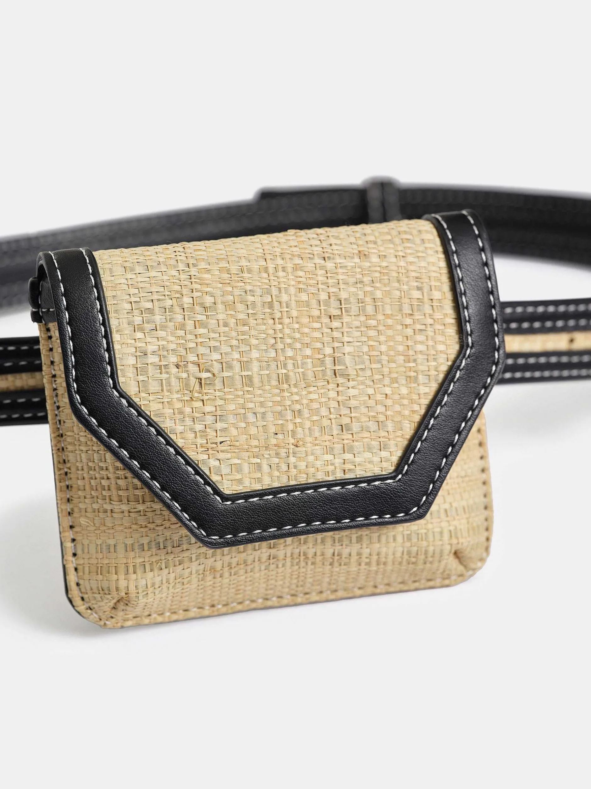 Frauen Source Unknown Kleidung<Kleine Gurteltasche Aus Raffiabast, Natur