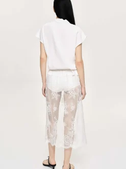 Frauen Source Unknown Oberteile<Kreppbluse Mit V-Ausschnitt, Weis