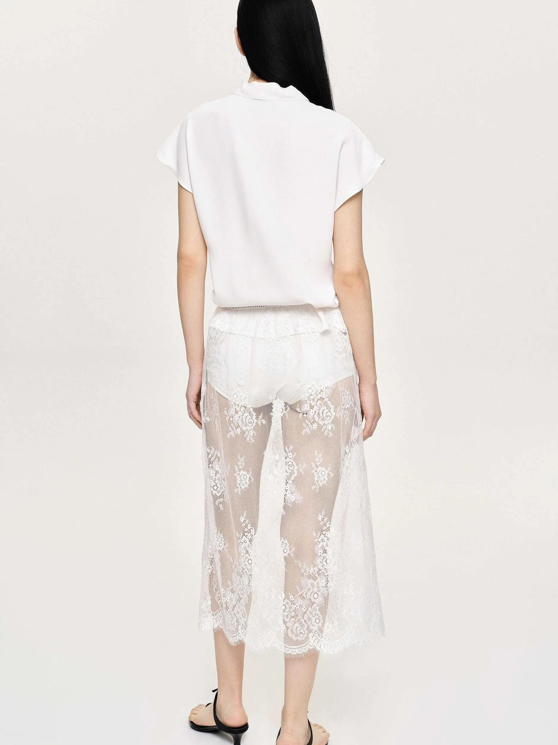 Frauen Source Unknown Oberteile<Kreppbluse Mit V-Ausschnitt, Weis